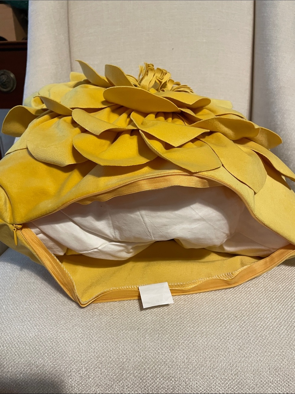 Yellow Floral Decorative Throw Pillow Cover by - Picture 3 of 4